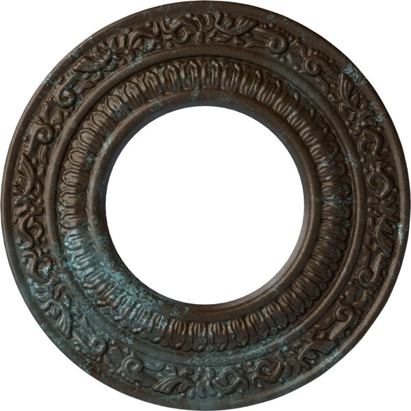 Ekena Millwork Andrea Ceiling Medallion (Canopies up to 4 1/8"), 8 1/8"OD x 4 1/8"ID x 1/2"P, Bronze Blue Patina CM08ADBBS - main